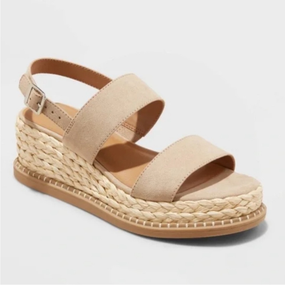 Platform Wedge Espadrille Sandals, 7.5